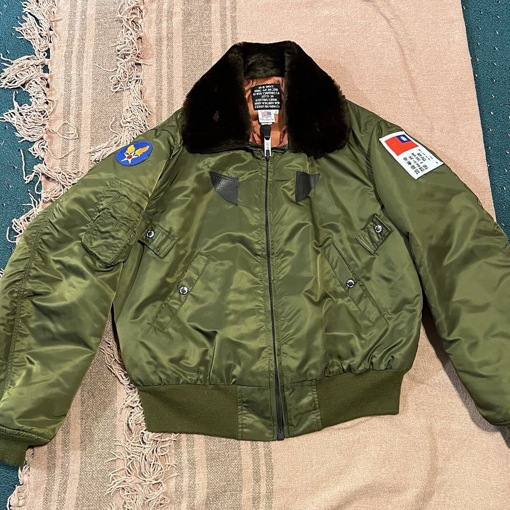 Avirex Vintage Type B-15 Flight Jacket Authentic Aviator LTD Flight Mens‎ SZ LRG - Picture 11 of 16